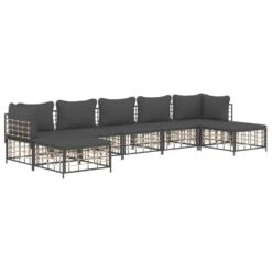 VIDAXL Salon De Jardin 7 Pcs Avec Coussins Anthracite Résine Tressée -Boutique Jardin Extérieur 6480d2a9374c50.40505142