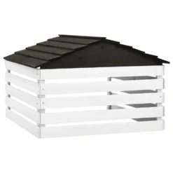 VIDAXL Garage De Tondeuse à Gazon Noir Et Blanc 78x74x54 Cm Sapin -Boutique Jardin Extérieur 6480d35b35b813.56327743