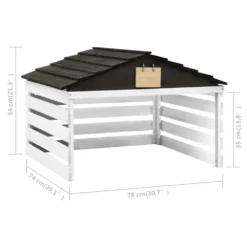 VIDAXL Garage De Tondeuse à Gazon Noir Et Blanc 78x74x54 Cm Sapin -Boutique Jardin Extérieur 6480d35b51d154.69838512