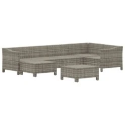 VIDAXL Salon De Jardin 7 Pcs Avec Coussins Gris Résine Tressée -Boutique Jardin Extérieur 6482c43a90cb88.83994561