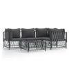 VIDAXL Salon De Jardin Avec Coussins 5 Pcs Anthracite Acier