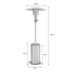 Lot De 2 Chauffages Extérieur à Gaz Noir. Parasols Chauffants De Terrasse Finland 12.5kw Avec Roulettes -Boutique Jardin Extérieur 648318a13043d9.55633481
