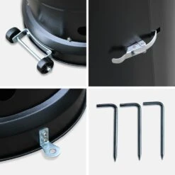 Lot De 2 Chauffages Extérieur à Gaz Noir. Parasols Chauffants De Terrasse Finland 12.5kw Avec Roulettes -Boutique Jardin Extérieur 648318a138fed2.07477180