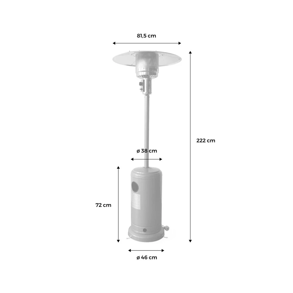 Lot De 2 Chauffages D'extérieur à Gaz 13kw - Siberia - Parasols Chauffants. Avec Roulettes Et Stabilisateur 7 Lot De 2 Chauffages D'extérieur à Gaz 13kw - Siberia - Parasols Chauffants. Avec Roulettes Et Stabilisateur – Image 7