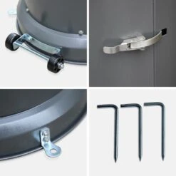 Lot De 2 Chauffages Extérieur à Gaz Gris. Parasols Chauffants De Terrasse Finland 12.5kw Avec Roulettes -Boutique Jardin Extérieur 648318a4f0a9d9.68201712