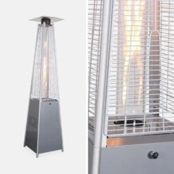 Lot De 2 Parasols Chauffants Gaz Pyramide. Gris Clair. Véritable Flamme. Roulettes Incluses 7 Lot De 2 Parasols Chauffants Gaz Pyramide. Gris Clair. Véritable Flamme. Roulettes Incluses -Boutique Jardin Extérieur 648318a6843897.15141889
