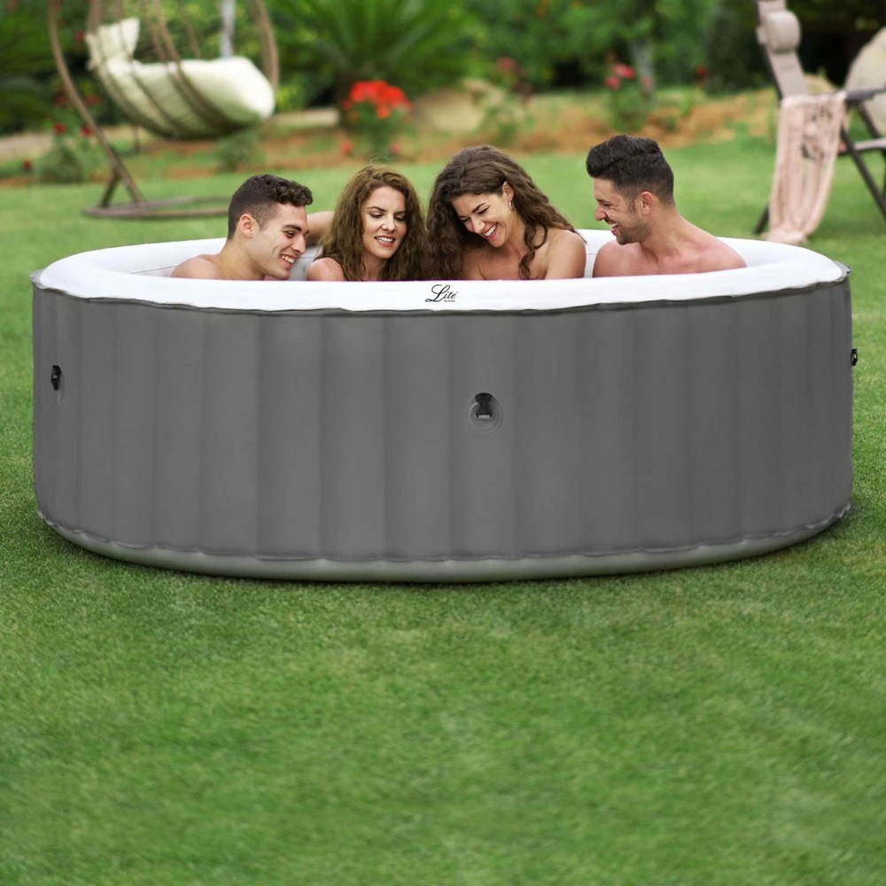 Spa Mspa Gonflable Rond – Kili 4 Gris 4 Places - Système Anti-gel Et De Désinfection Uvc + Bâche. 180 Cm. Pompe. Chauffage. 2 Spa Mspa Gonflable Rond – Kili 4 Gris 4 Places - Système Anti-gel Et De Désinfection Uvc + Bâche. 180 Cm. Pompe. Chauffage. – Image 2