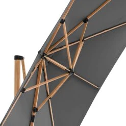 Parasol Déporté Carré 3x3m Effet Bois Anthracite -Boutique Jardin Extérieur 648864fd308121.78263089