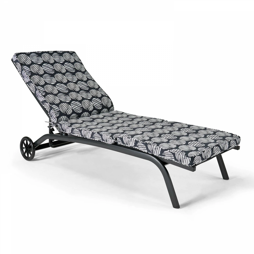 Coussin Pour Bain De Soleil Noir Et Blanc 186 X 60 X 5cm 2 Coussin Pour Bain De Soleil Noir Et Blanc 186 X 60 X 5cm – Image 2