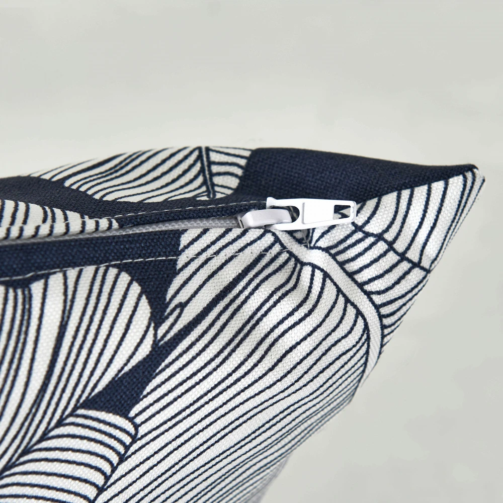 Lot De 2 Coussins Carrés Polyester Abaca Bleu 45x45x8 Cm 2 Lot De 2 Coussins Carrés Polyester Abaca Bleu 45x45x8 Cm – Image 2