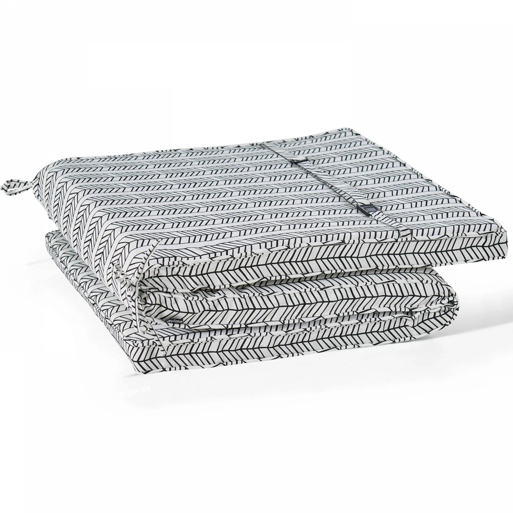 Lot De 2 Coussins Bain De Soleil Polyester Blanc 186x60x5 Cm 3 Lot De 2 Coussins Bain De Soleil Polyester Blanc 186x60x5 Cm – Image 3