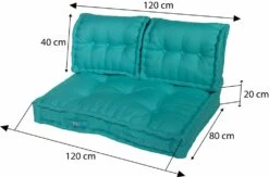 Coussins Palette Capitonné 120x80x20cm Bleu Caraïbes -Boutique Jardin Extérieur 648b51cc666521.96011131