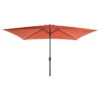 Parasol Rectangulaire 2x3m Orange Aluminium Et Polyester Avec Manivelle Inclinable - Parasol Droit - Mobilier De Jardin