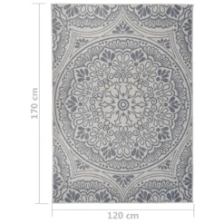 VIDAXL Tapis à Tissage Plat D'extérieur 120x170 Cm Motif Bleu -Boutique Jardin Extérieur 6494a160b47320.88269915