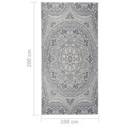 VIDAXL Tapis à Tissage Plat D'extérieur 100x200 Cm Motif Bleu -Boutique Jardin Extérieur 6494a16b4210d2.63946782