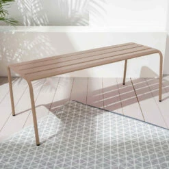 Banc De Jardin En Acier Taupe -Boutique Jardin Extérieur 6494abcf126be3.70048365