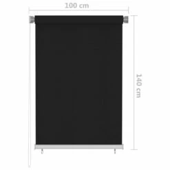 VIDAXL Store Roulant D'extérieur 100x140 Cm Noir 11 VIDAXL Store Roulant D'extérieur 100x140 Cm Noir -Boutique Jardin Extérieur 6494b66b686259.49149004