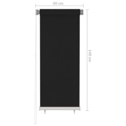 VIDAXL Store Roulant D'extérieur 60x140 Cm Noir -Boutique Jardin Extérieur 6494b6771e61c3.77453000