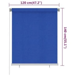VIDAXL Store Roulant D'extérieur 120x140 Cm Bleu Pehd -Boutique Jardin Extérieur 6494b67a1fe9d8.48587537