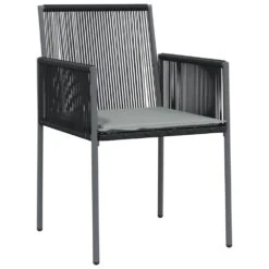 VIDAXL Ensemble à Dîner De Jardin Coussins 5 Pcs Noir Rotin Et Acier 11 VIDAXL Ensemble à Dîner De Jardin Coussins 5 Pcs Noir Rotin Et Acier -Boutique Jardin Extérieur 64999d8ec42e71.81040895