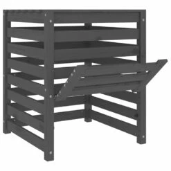 VIDAXL Composteur Gris 63,5x63,5x77,5 Cm Bois Massif De Pin -Boutique Jardin Extérieur 6499e3c39e6f65.73347649