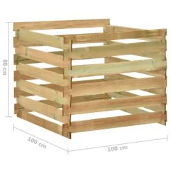 VIDAXL Composteur De Jardin à Lattes 100x100x80cm Bois De Pin Imprégné -Boutique Jardin Extérieur 6499e3ca5b7674.86132172