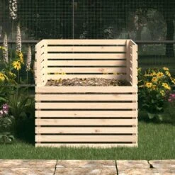 VIDAXL Composteur 100x100x102 Cm Bois Massif De Pin -Boutique Jardin Extérieur 6499e3cae3a5f4.66289804
