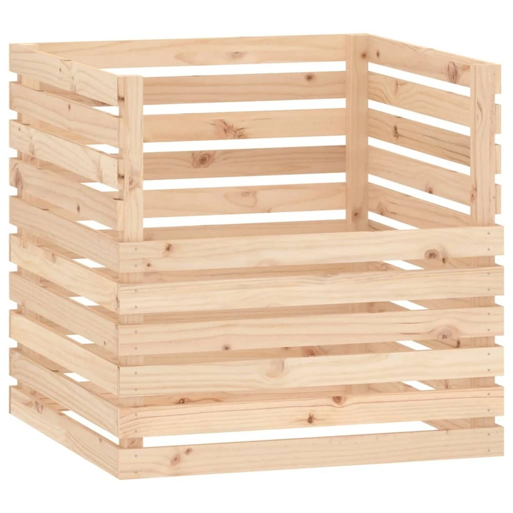 VIDAXL Composteur 80x80x78 Cm Bois Massif De Pin 2 VIDAXL Composteur 80x80x78 Cm Bois Massif De Pin – Image 2