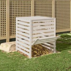 VIDAXL Composteur Blanc 82,5x82,5x99,5 Cm Bois Massif De Pin 9 VIDAXL Composteur Blanc 82,5x82,5x99,5 Cm Bois Massif De Pin -Boutique Jardin Extérieur 6499e3cd725809.88874373