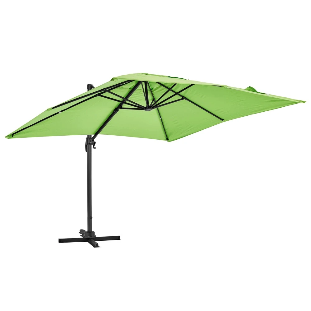 Parasol Déporté 3x3m Et 4 Dalles à Remplir Aluminium Vert 3 Parasol Déporté 3x3m Et 4 Dalles à Remplir Aluminium Vert – Image 3