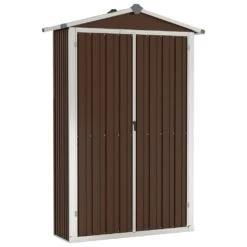 VIDAXL Abri De Jardin Marron 107,5x46x183 Cm Acier Galvanisé