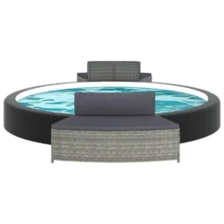 VIDAXL Bancs De Spa Avec Coussins 2 Pcs Gris Résine Tressée