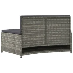 VIDAXL Bancs De Spa Avec Coussins 2 Pcs Gris Résine Tressée -Boutique Jardin Extérieur 8923fc7b01bfa74b