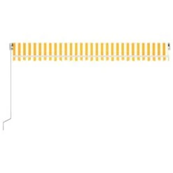 VIDAXL Auvent Manuel Rétractable 500x300 Cm Jaune Et Blanc -Boutique Jardin Extérieur 924f9ec7b4d83865