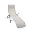 Chaise Relax En Aluminium Et Toile Polyester Verte - 152x69x85 Cm
