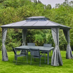 Tonnelle De Jardin ATLAS En Aluminium Et Toile Gris - 300x360x258 Cm 5 Tonnelle De Jardin ATLAS En Aluminium Et Toile Gris - 300x360x258 Cm -Boutique Jardin Extérieur 954153 1711834