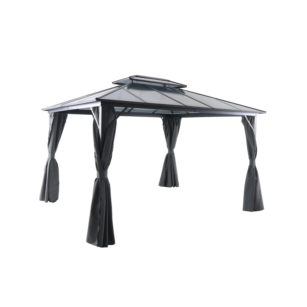 Tonnelle De Jardin ATLAS En Aluminium Et Toile Gris - 300x360x258 Cm 1 Tonnelle De Jardin ATLAS En Aluminium Et Toile Gris - 300x360x258 Cm