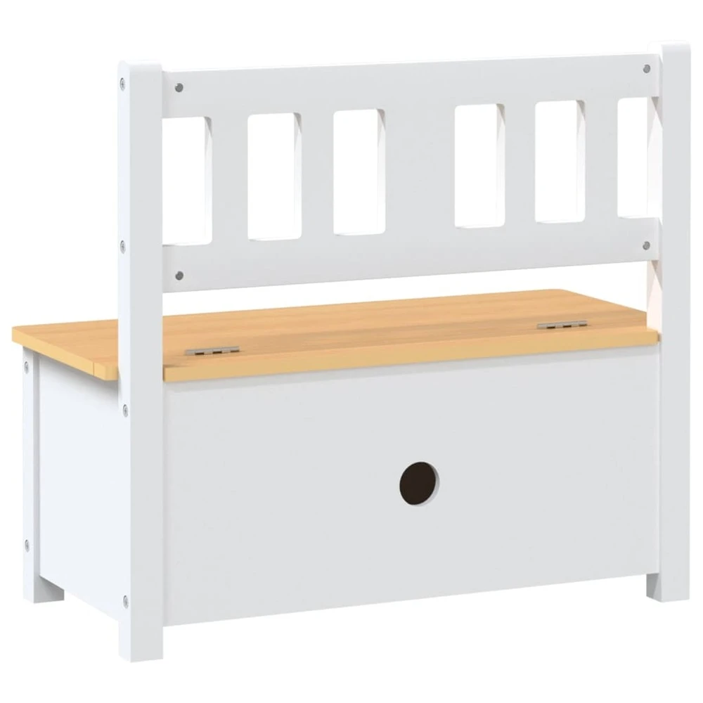 VIDAXL Banc De Rangement Pour Enfants Blanc Et Beige 60x30x55 Cm Mdf 5 VIDAXL Banc De Rangement Pour Enfants Blanc Et Beige 60x30x55 Cm Mdf – Image 5