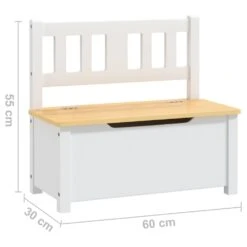 VIDAXL Banc De Rangement Pour Enfants Blanc Et Beige 60x30x55 Cm Mdf 13 VIDAXL Banc De Rangement Pour Enfants Blanc Et Beige 60x30x55 Cm Mdf -Boutique Jardin Extérieur b08cff3242de6d48