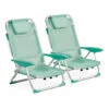 Lot De 2 Fauteuils Clic Clac Des Plages En Polyester Vert