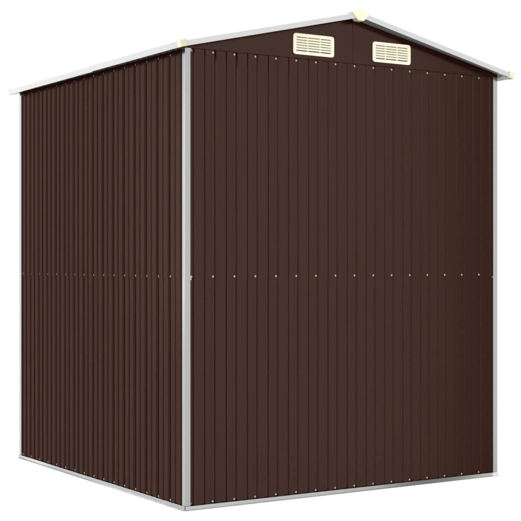VIDAXL Abri De Jardin Marron Foncé 192x191x223 Cm Acier Galvanisé 6 VIDAXL Abri De Jardin Marron Foncé 192x191x223 Cm Acier Galvanisé – Image 6