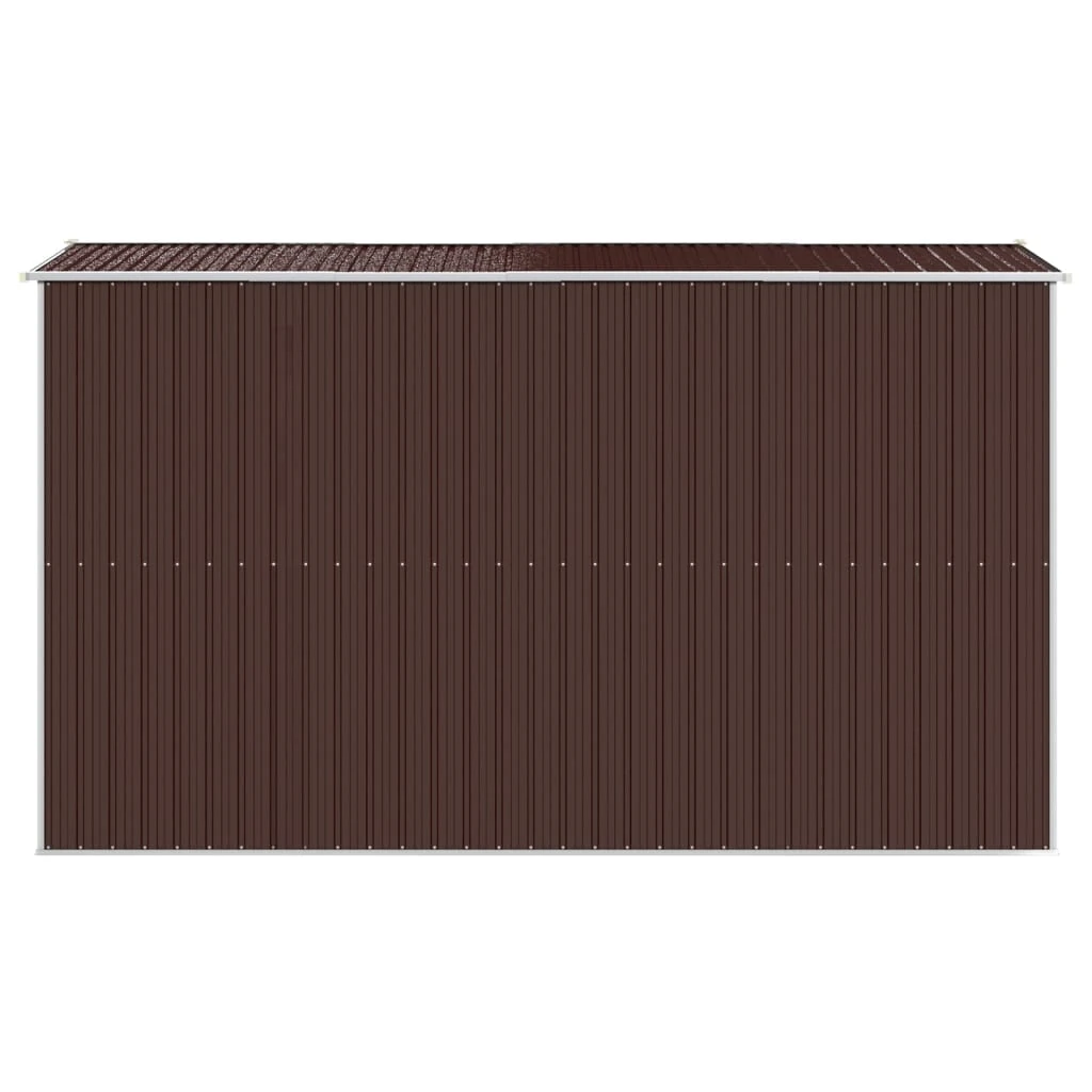 VIDAXL Abri De Jardin Marron Foncé 192x357x223 Cm Acier Galvanisé 5 VIDAXL Abri De Jardin Marron Foncé 192x357x223 Cm Acier Galvanisé – Image 5