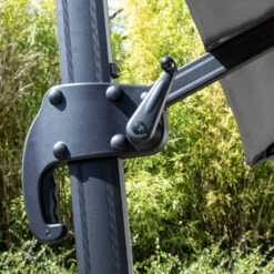 Parasol Déporté 3x3m Et 4 Dalles Lestées Aluminium Gris -Boutique Jardin Extérieur e6945af3dcfd1f5f